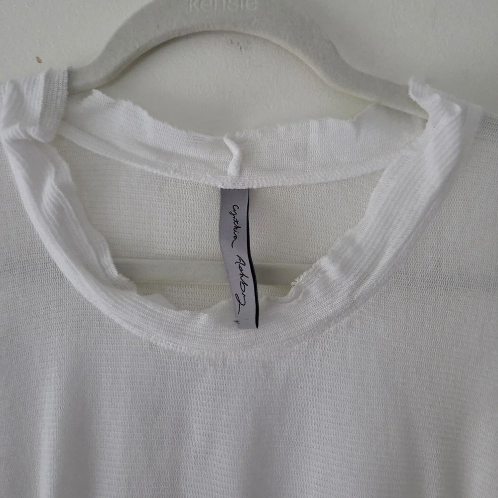 Cynthia Ashby White Thin Cotton Knit Top XL (Box3) - Picture 4 of 6